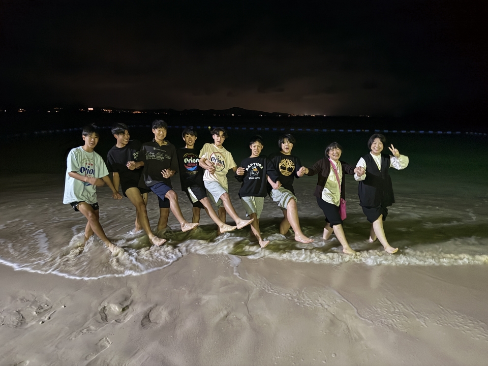 中3 沖縄研修　1日目の夜　海