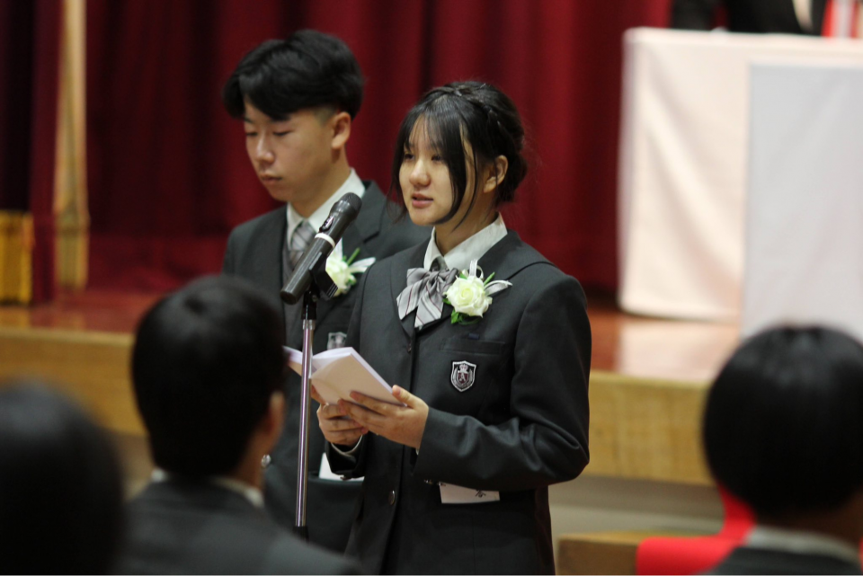 朝日塾中等教育学校17期留学生、感動の答辞